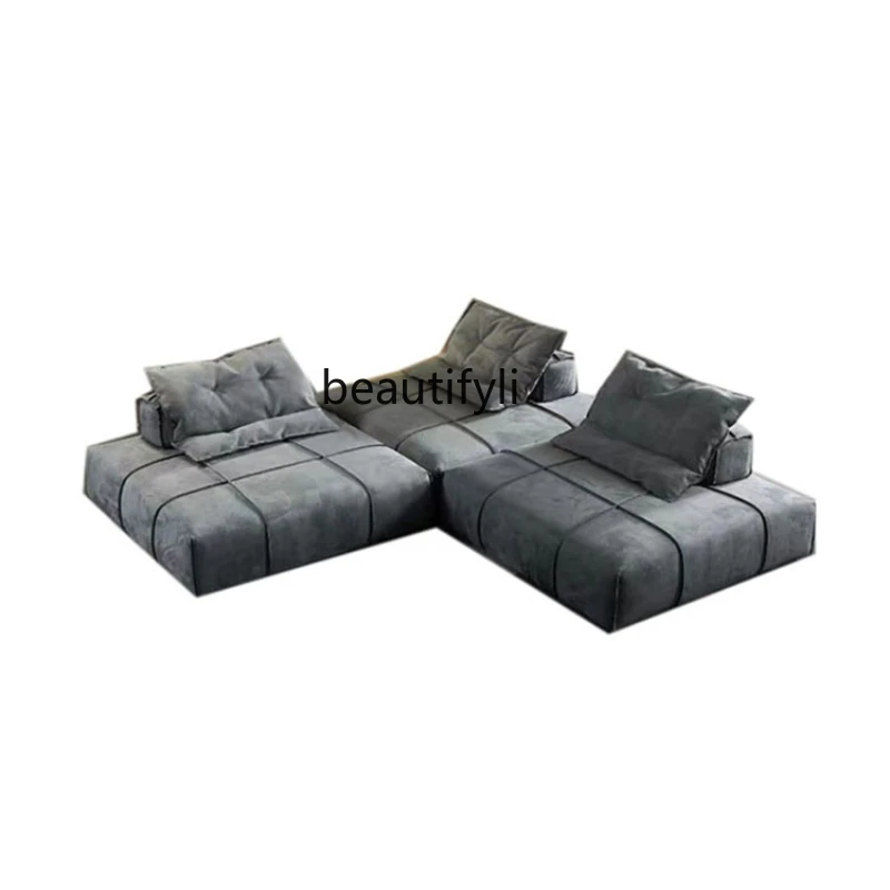 Modern Minimalist Large Flat Floor Villa Living Room Square Module Units Sofa Modern Minimalist Modern Creative