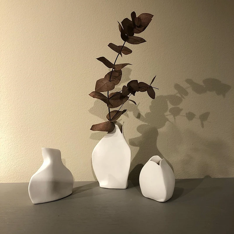 Serax  Lightweight White Porcelain Odd-Shaped Desktop Flower Vase Home Decorations Bedroom Living Room Table Centerpiece