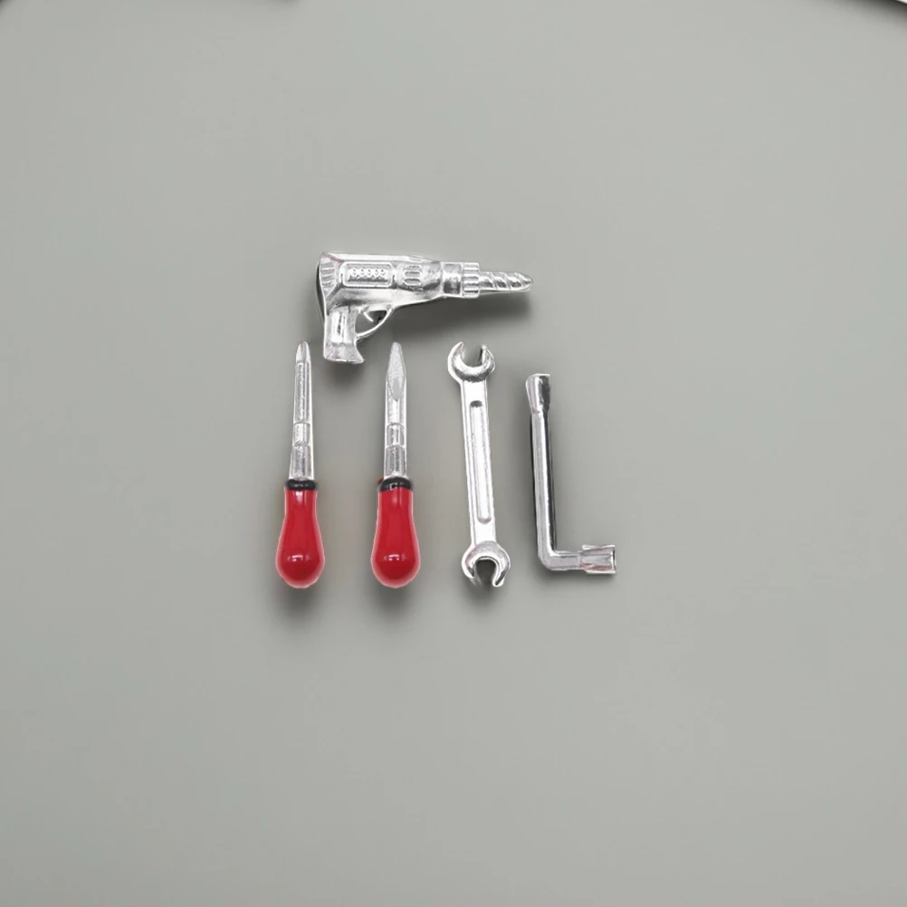Kit de herramientas de 5 uds., herramientas de juguete para niños, casa de muñecas, escena en miniatura, juguetes de simulación, trabajo de mantenimiento