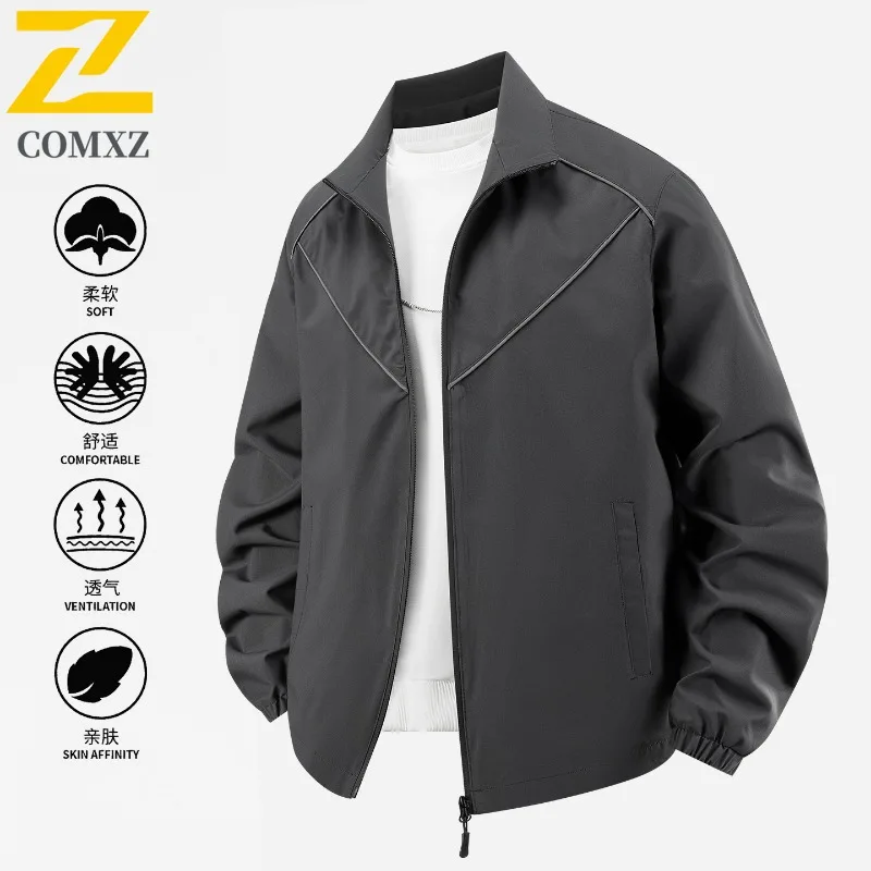 

Men's Solid Color Lapel Loose Windproof Trench Coat Wear Resistant Fishing Stylish Hiking Jackets Casual Durable Racing Jacket