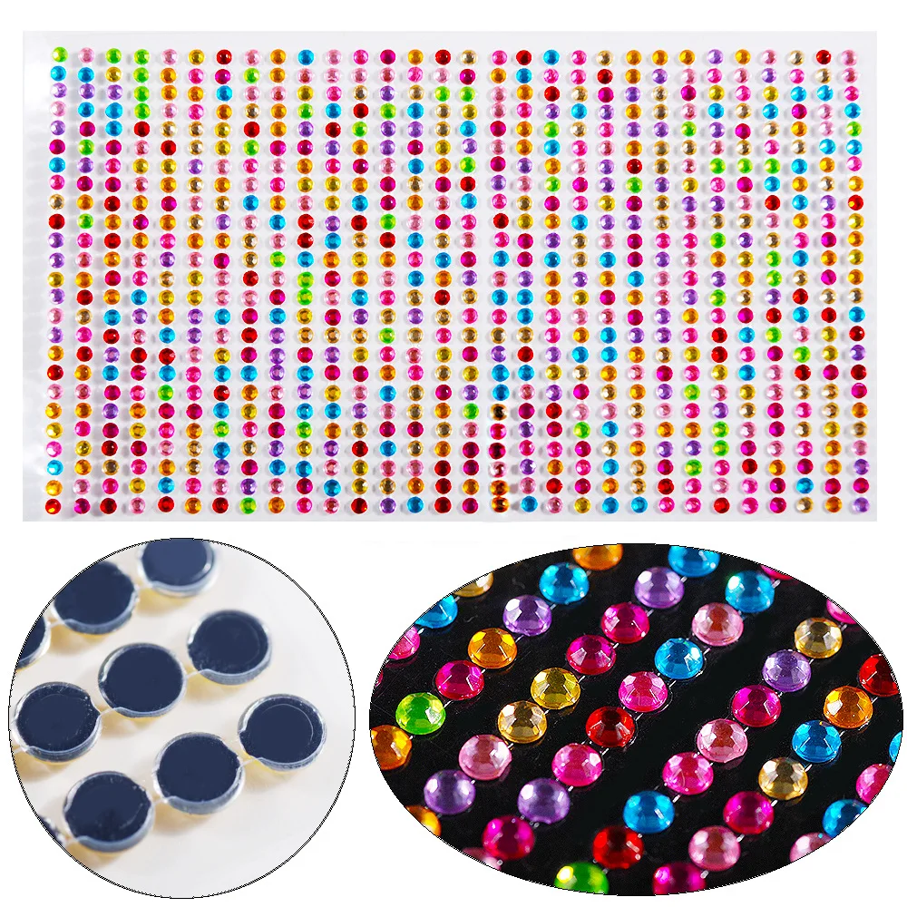 

3mm750pcs Acrylic Colorful Rhinestones Motif for Shoe Decoration and DIY Accessories Crafts