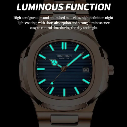 Imagen 2 del producto Nuevos relojes de pulsera de cuarzo informales a la moda de negocios, reloj de oro rosa, reloj de lujo para hombres, relojes automáticos para hombres, reloj Masculino negro