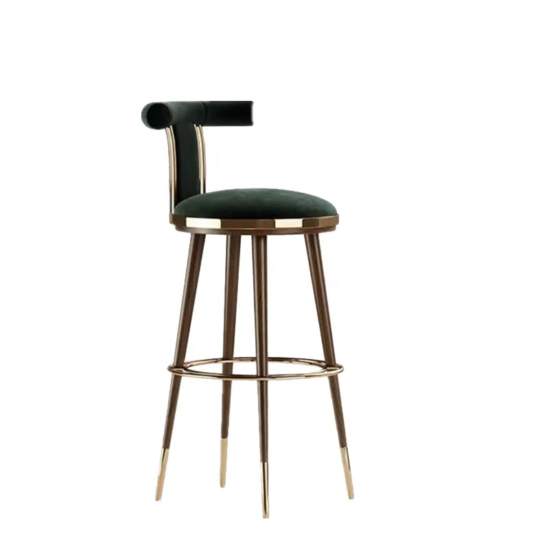 Modern Velvet Counter Height Bar Stool Emerald Green Velvet Barstool Bar Chair