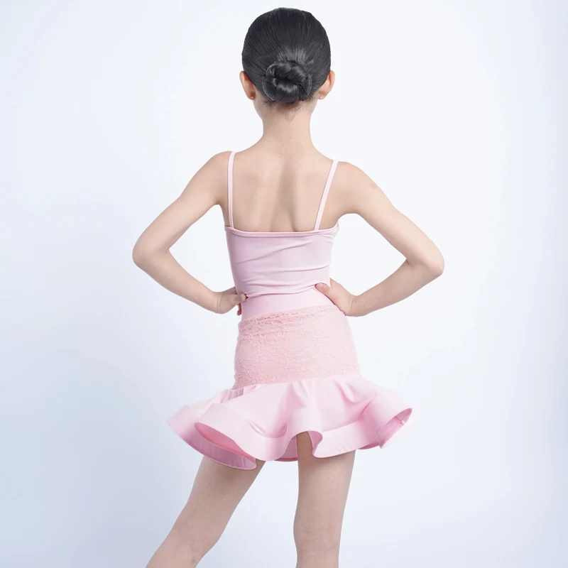 Модное розовое платье для латинских танцев для девочек, детский костюм для соревнований по латинским танцам, сценическая профессиональная танцевальная одежда, платья SL12732