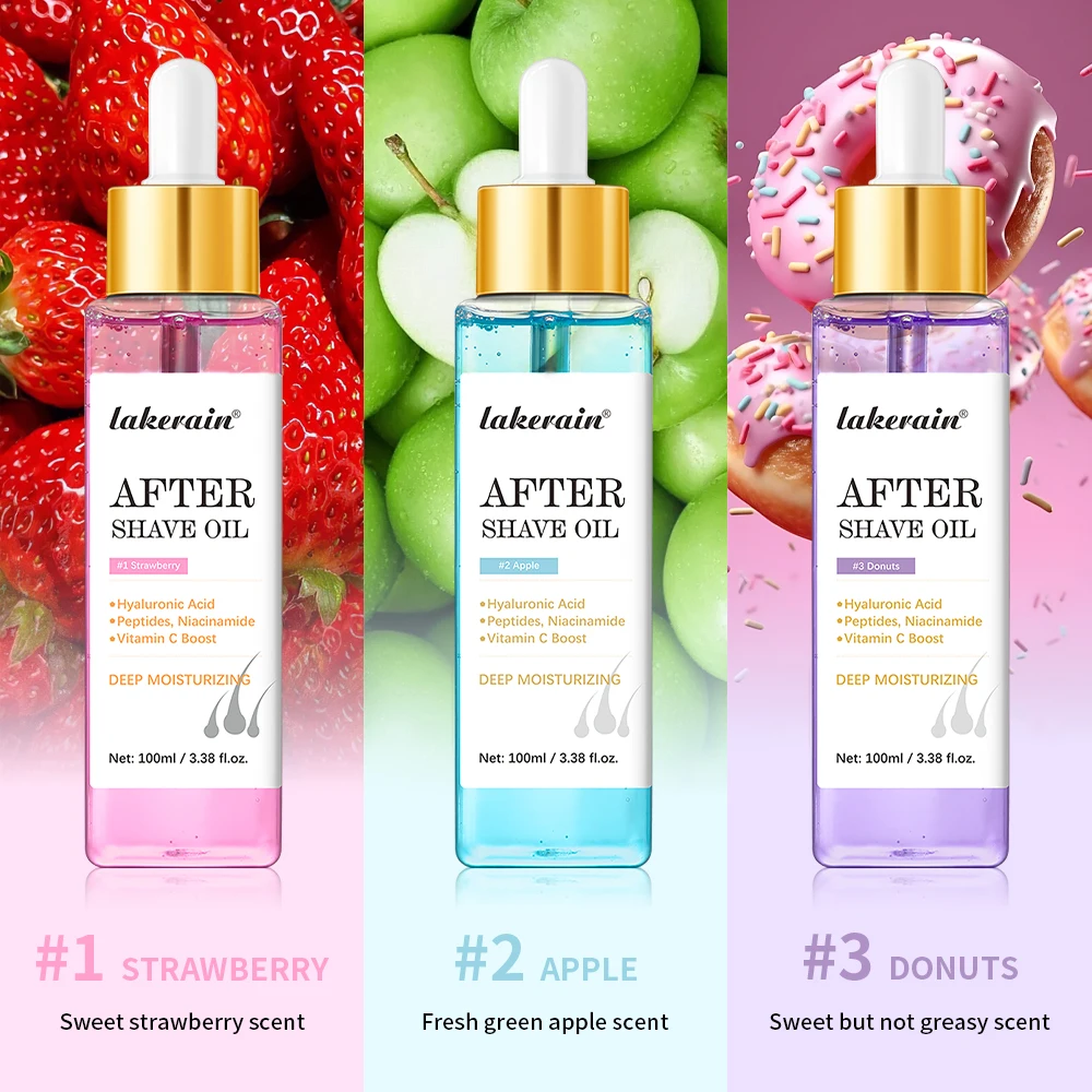 

Strawberry Vanilla After Shave Oil for Smooth Skin Soft Serve After Shave Oil Peptides to Soothe Razor Burn Prevent Ingrown Hair