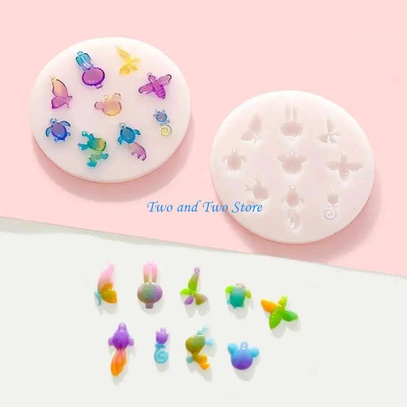 HX6F Silicone Earrings Mold Ear Hooks Epoxy Resin Molds Jewelry Casting Tool for DIY Ear Drops Charm Pendants Making