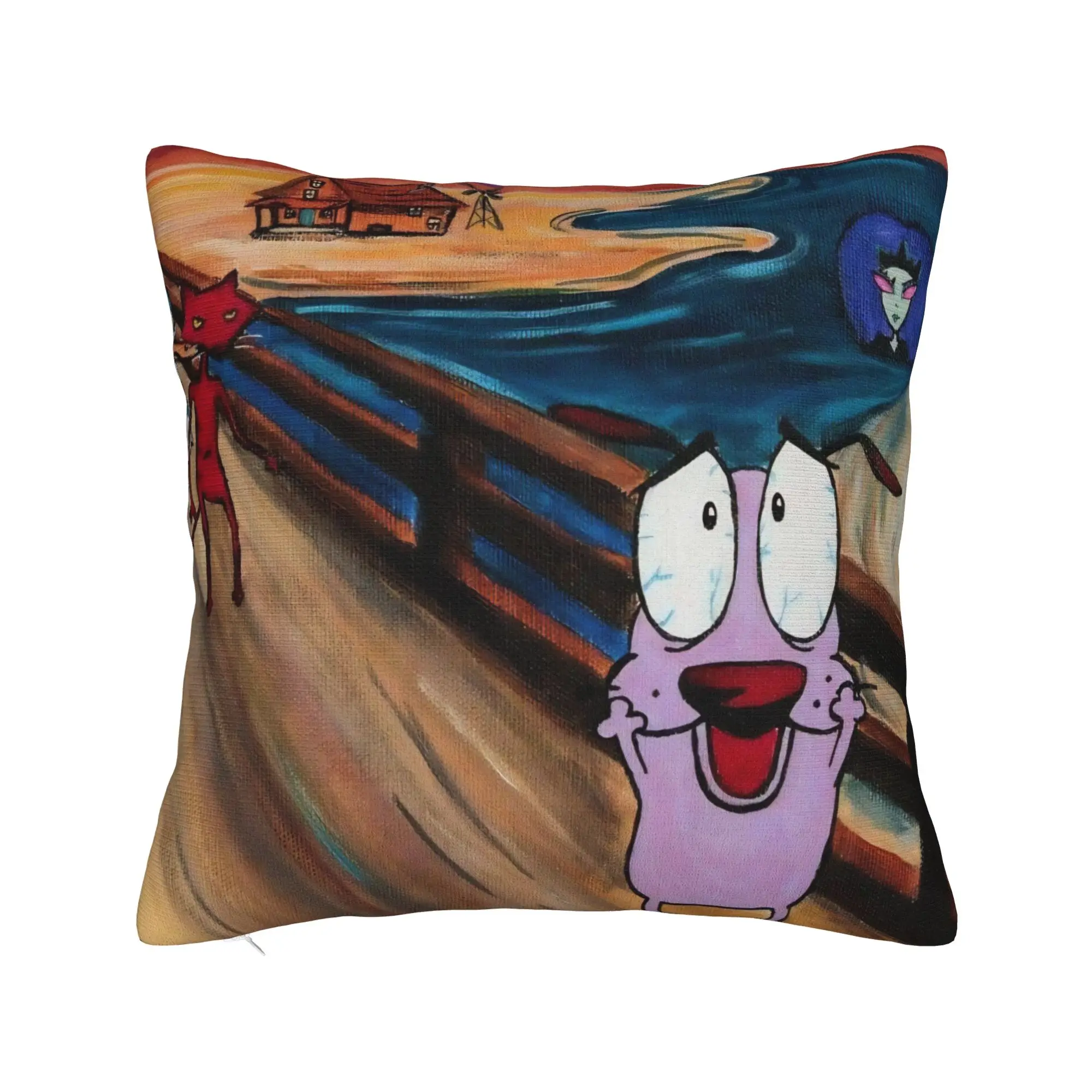 Courage the Cowardly Dog-D Pillowcases Stuff Printed Cushion Cover Decorations  Pillow Case Cover Bed Multiple Sizes