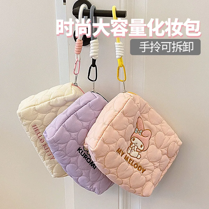 

Sanrio Hello Kitty Storage Bag Kuromi Melody Hello Kitty Square Large Capacity Makeup Travel Storage Bag Girl Birthday Gifts