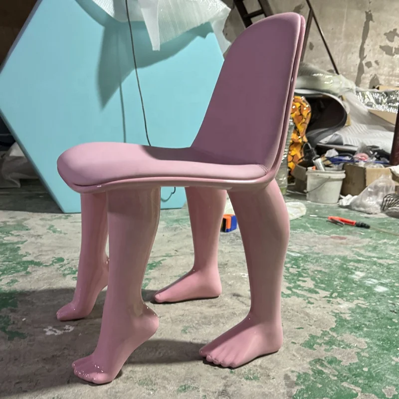 %J Living Room Chairs Handmade Blue Pink yellow GRP Foot Shaped Design Accent Seating Modern Home Decor Functional Art Piece