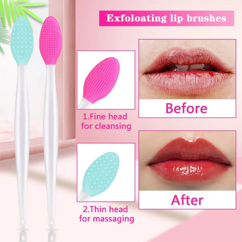 6 stks/set Siliconen Gezicht Scrubber tweekoppige Gezicht Reiniging Borstels Gezichtsmasker Applicator Mee-eter Peeling Huidverzorging Tool