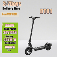 DT01 E Scooter 800W Motor 36V13AH Battery Front Suspension E-Scooter 10-Inch Non-Slip Silicone Pedal Tires Electric Scooter