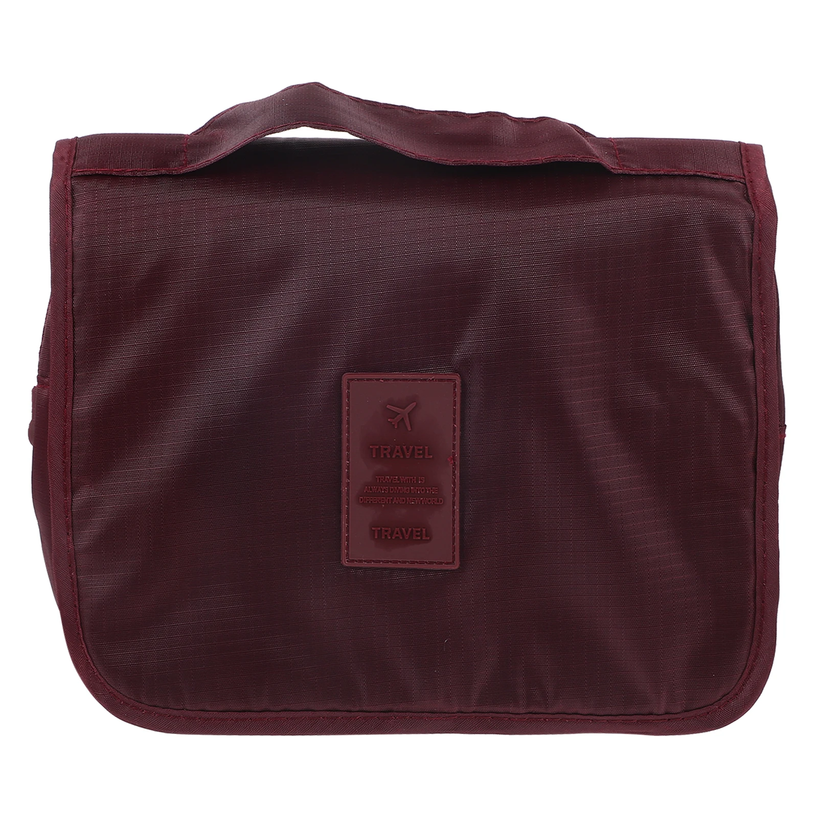 

Foldable Door Storage Toiletry Bag Muitiple Pockets Sundries Hanging Wall Organizer for Bathroom Travel (Rosy)