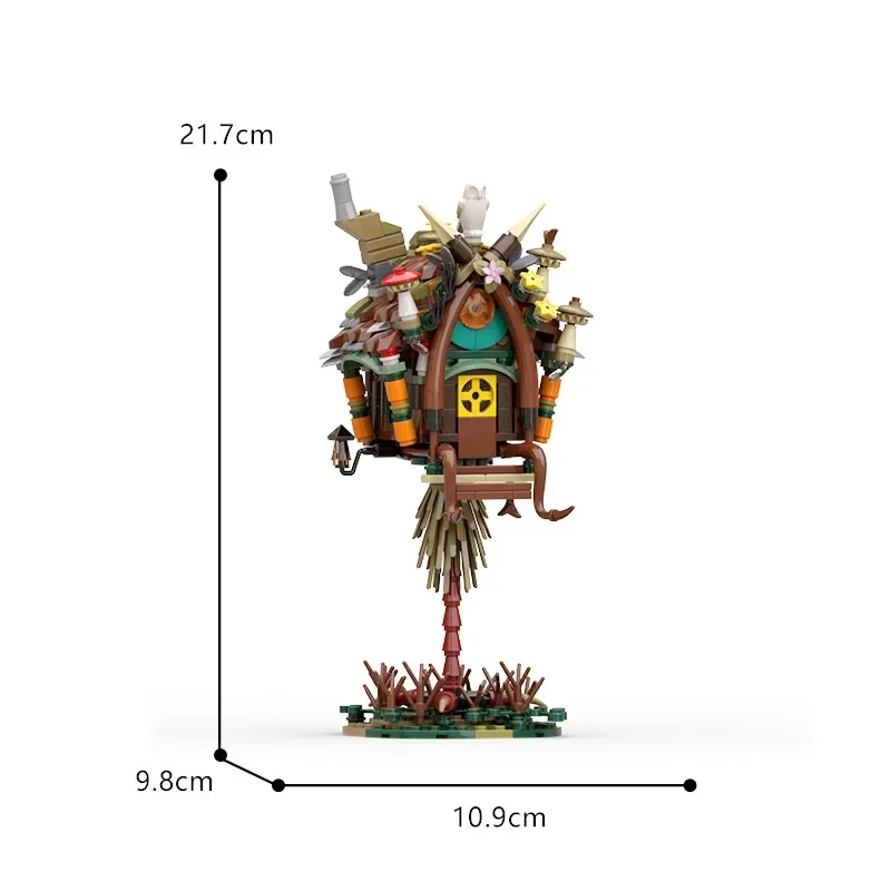 MOC Infamous Tree House สถาปัตยกรรมรุ่น Baba Yaga Hut ยาย Jaga ไก่ขา House Building Block ชุด DIY ของเล่นเด็กของขวัญ