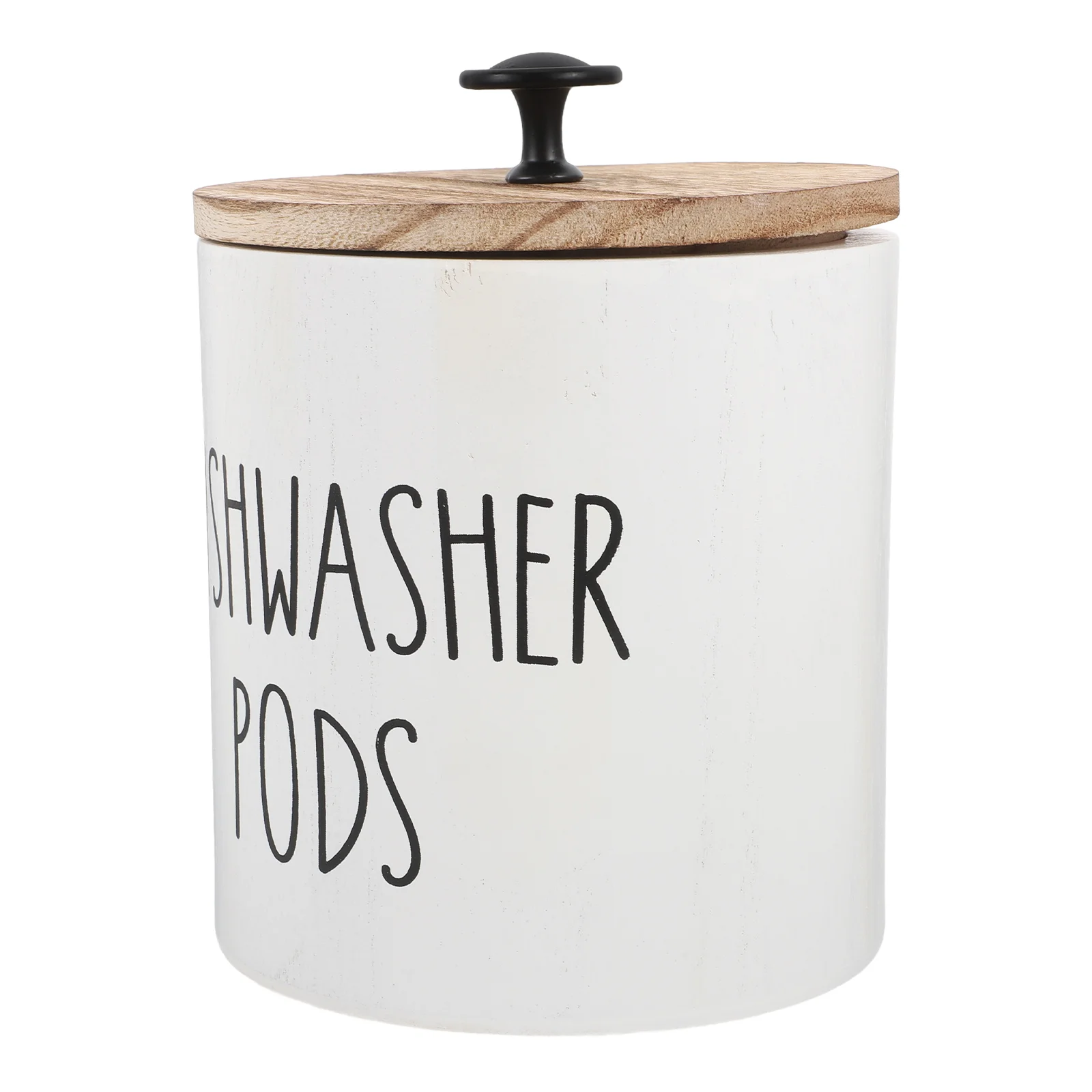 

Dishwasher Storage Box Pod Container Laundry Jars with Lids Bathroom Canisters Tablets Dispenser Wood Scent Beads