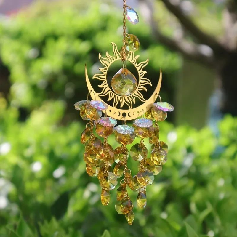 1pc Sun Moon Catcher Home Decoration Gift Indoor and Outdoor Wind Chime Hanging Decoration