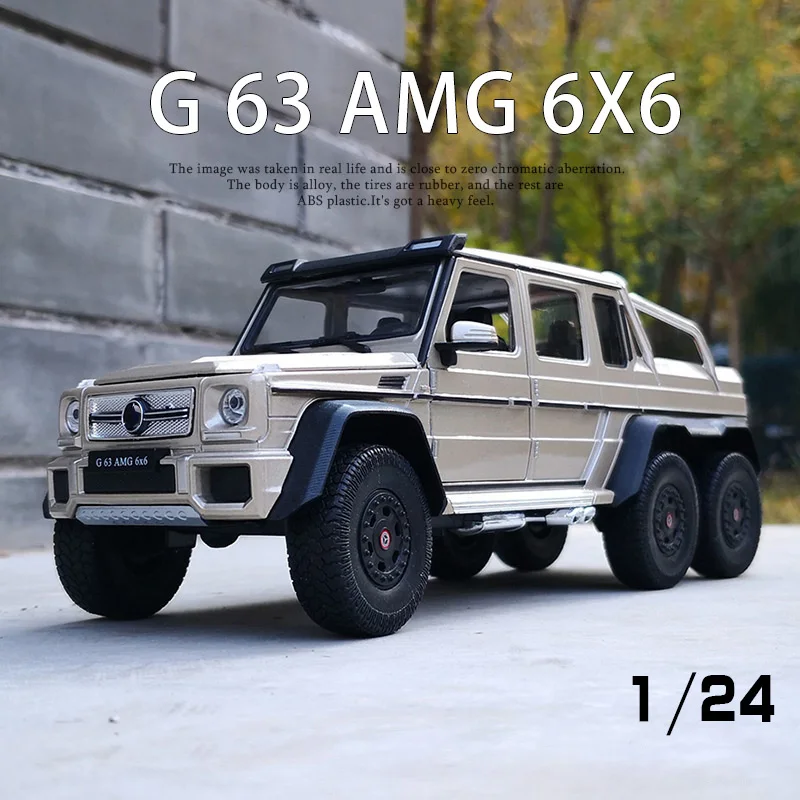 WELLY 1:24 Mercedes Benz G63 AMG 6X6 High Simulation Model Toy Car Metal Alloy Diecast Vehicles For Collection Kid Ornament Gifs