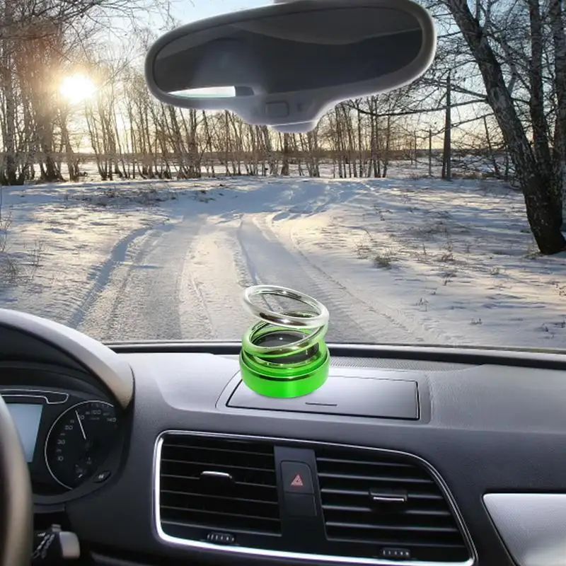 Car Perfume Diffuser Rotating Solar Air Freshener Double-ring Aromatherapy Diffuser Scent Car Decoration Interior Accessories