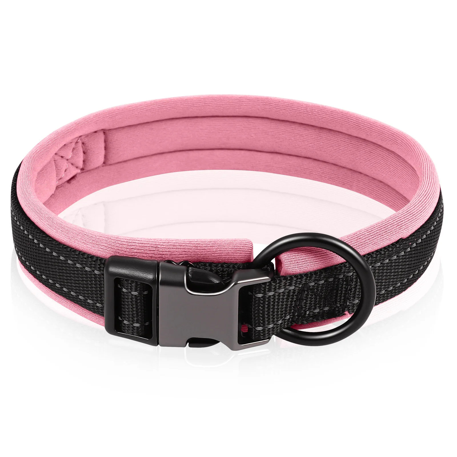 

Anti-Lost Dog Collar Reflective Stitching Adjustable Buckle Pet Collar For Small Medium Large Dogs L Pink
