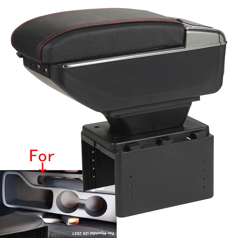 For Hyundai I20 Armrest box For Hyundai i20 Car Armrest Interior Parts Center Console Car Storage Box Accessories 2021 2022