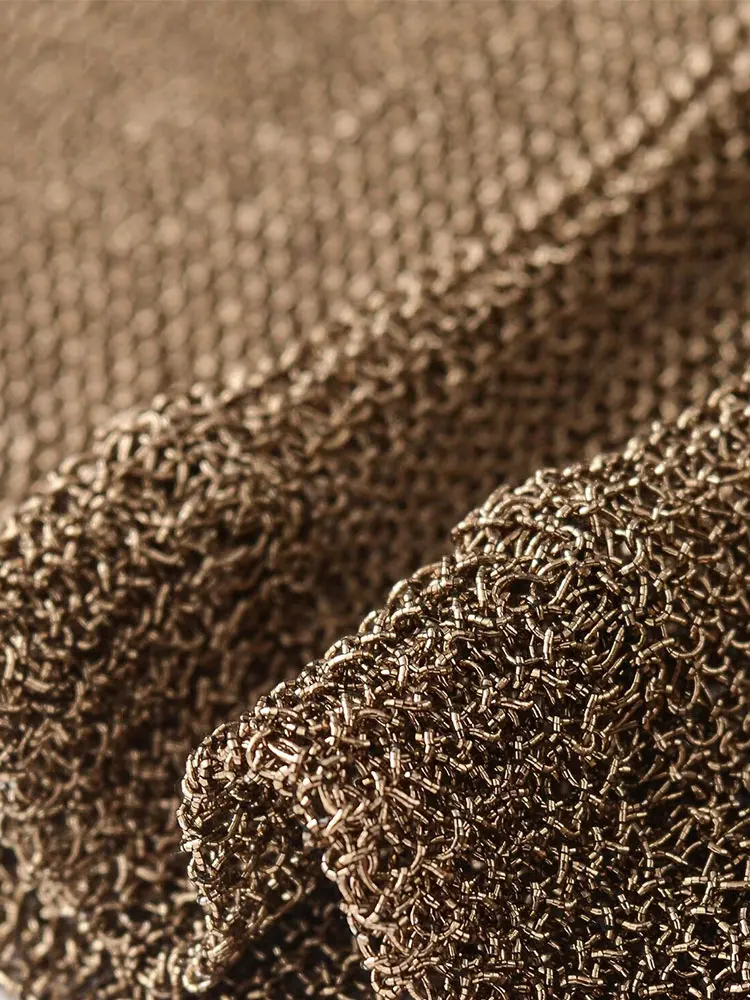 Nlzgmsj 2026 신상 섹시한 골드 니트 탑 홀로우 아웃 루즈 풀오버 여성용 O넥 배트윙 슬리브 여성 스웨터