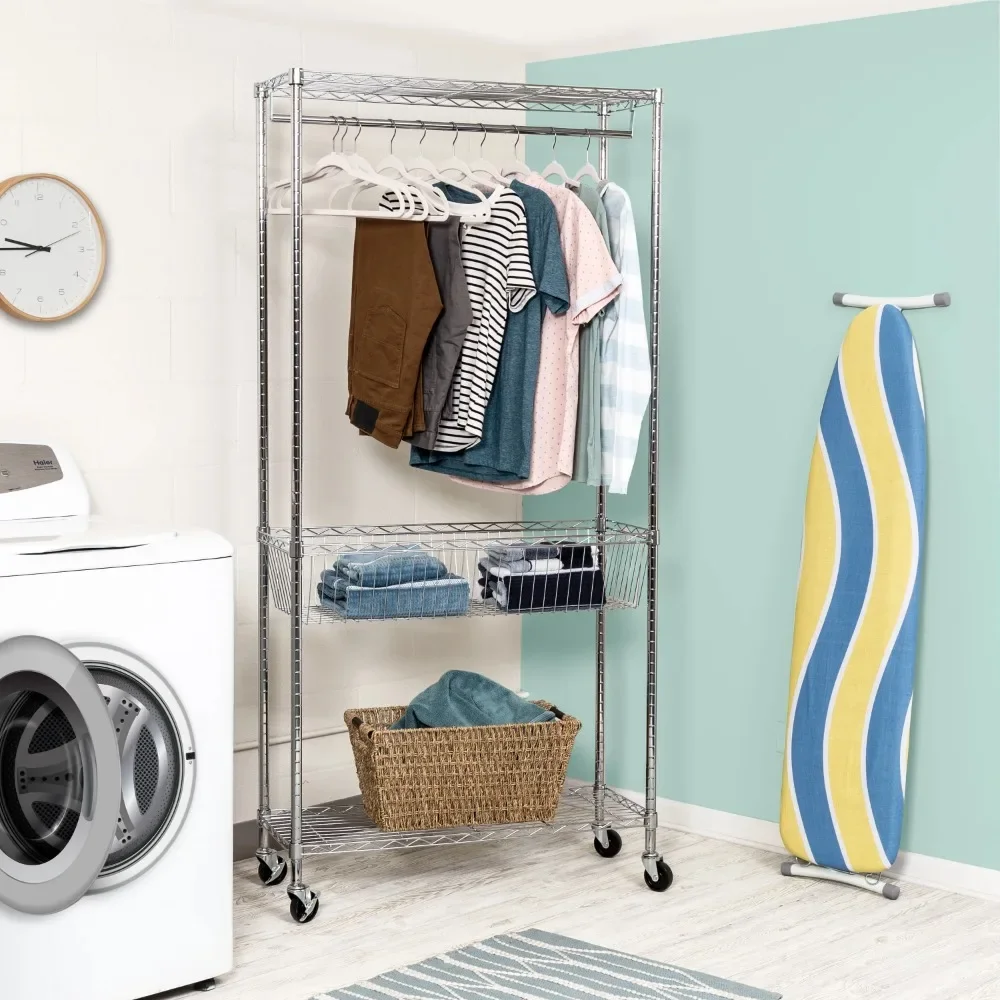 

Honey Can Do Chrome Rolling Laundry Station