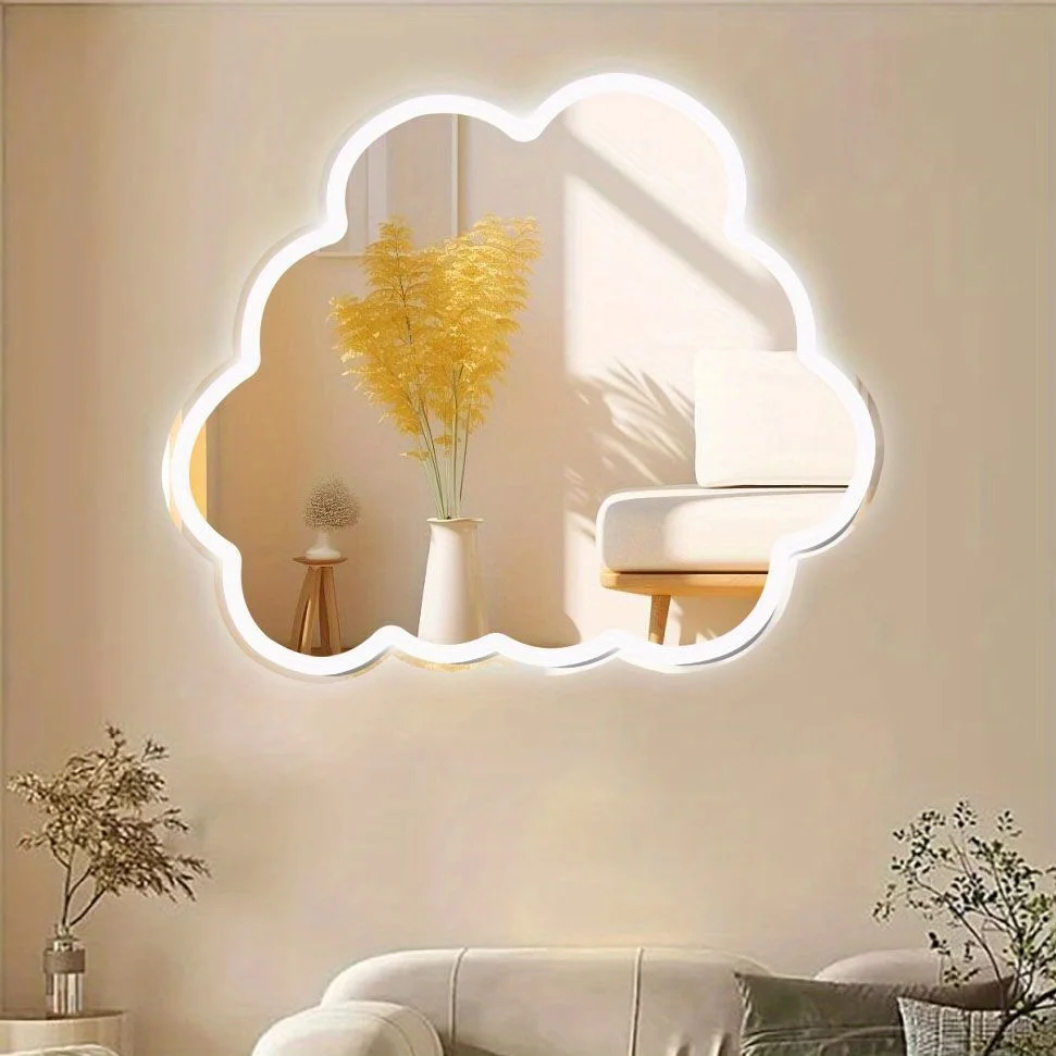 Cloud LED Mirror Neon Sign USB Reusable Night Light Home Bedroom Living Room Vanity Makeup Dressing Table Wall Decor Art
