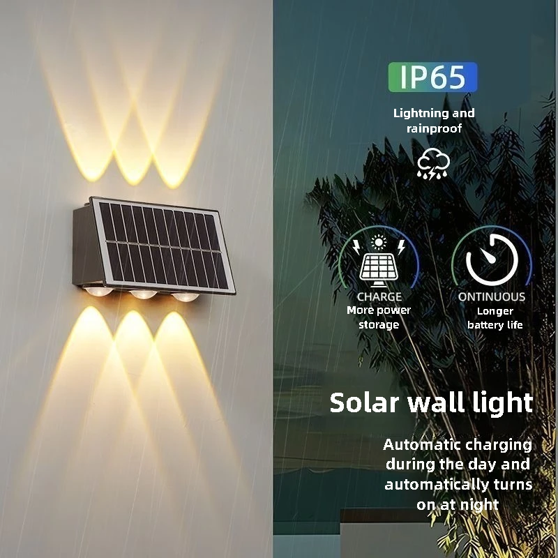 

Solar Wall Washer Light Up and Down RGB Ambient Light Outdoor Waterproof Fence Garden Decoration Light Garden decoration
