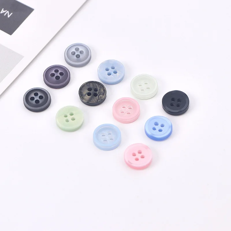 4 구멍 11mm 라운드 셔츠 단추 의류 어린이 아기 귀여운 착용 의류 장식 바느질 수제 DIY 액세서리