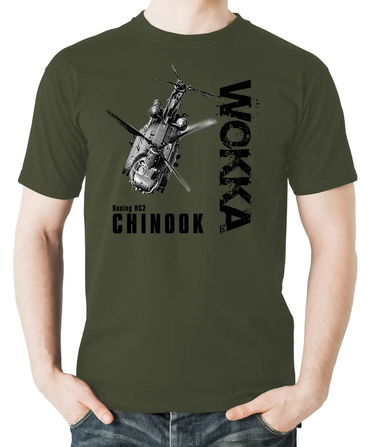 CH-47 Chinook 'WOKKA' Heavy Lift Helicopter T-Shirt 100% Cotton O-Neck Short Sleeve Casual Mens T-shirt Size S-3XL