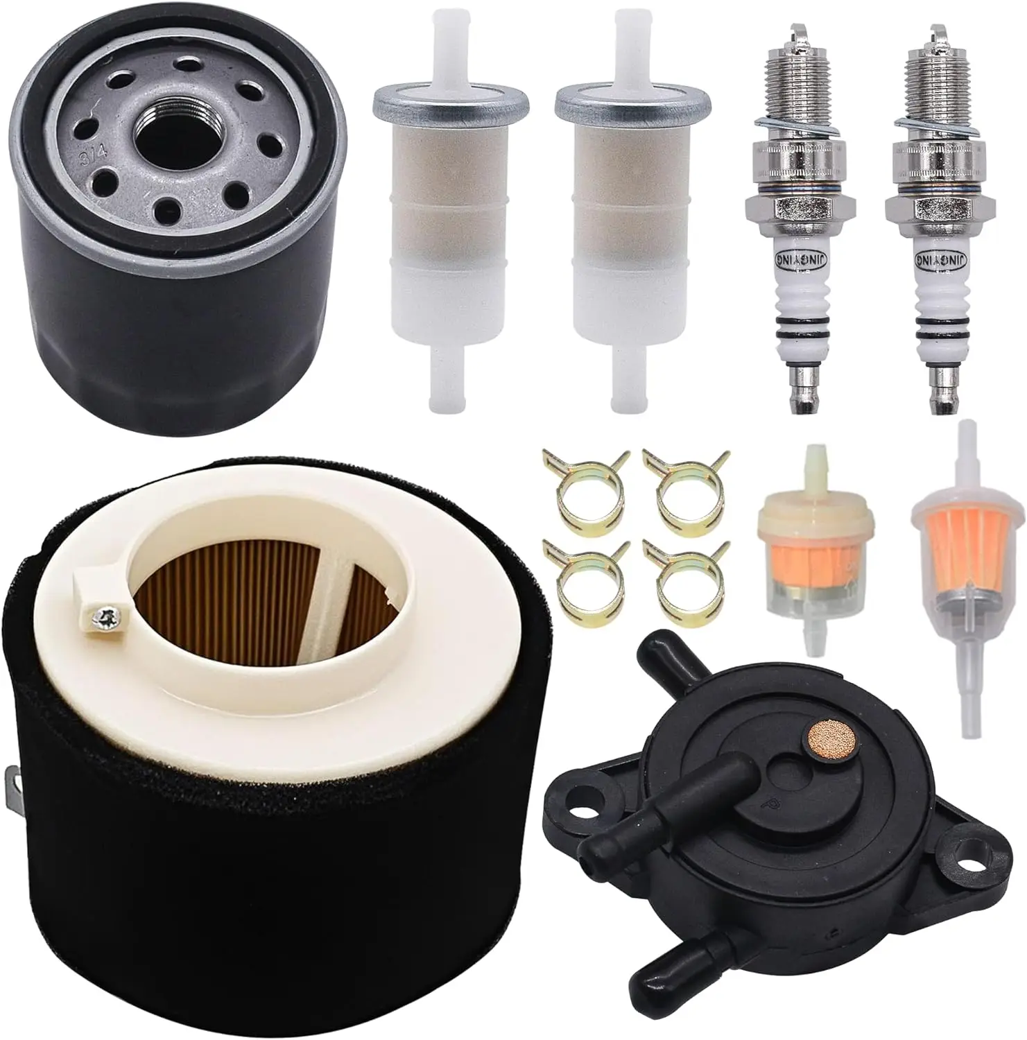 Kit de Afinación de Bomba de Combustible y Filtro de Aire/Aceite 11029-1004 49019-1055 Compatible con Kawasaki Mule 500 520 550 600 610 2500