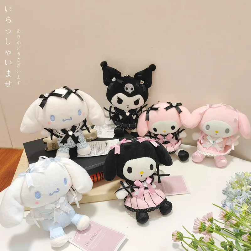 Sanrio Kawaii Cartoon Kuromi Little Devil Melody Cinnamoroll Diamond Gorgeous College Plush Doll Pendant Girl Boy Toy Gift