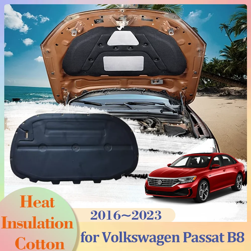 

for Volkswagen VW Passat B8 2016~2023 2017 Car Hood Engine Insulation Pad Cotton Soundproof Cover Heat Thermal Mat Accessories