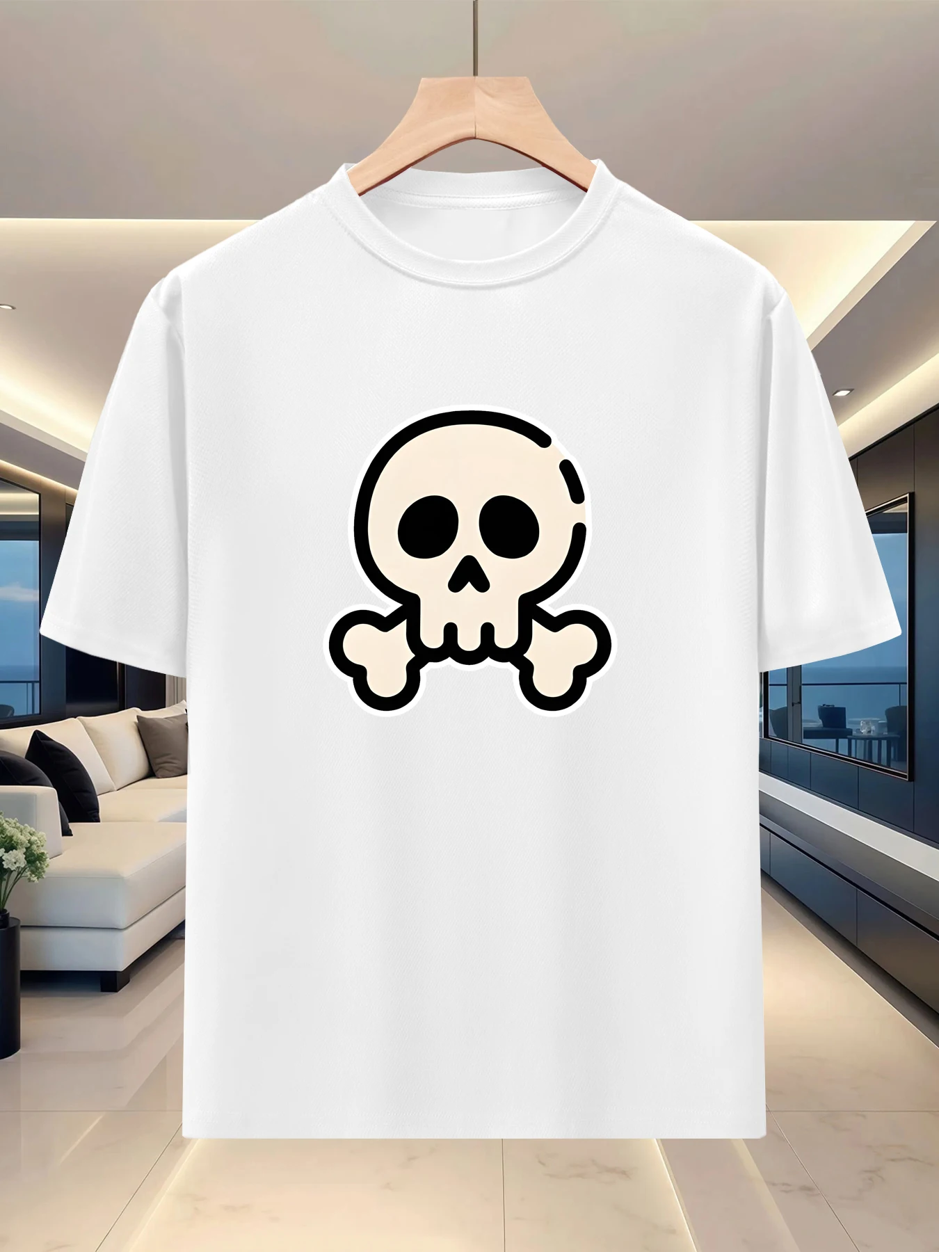 High tolerance casual silhouette men's shoulder down T-shirt