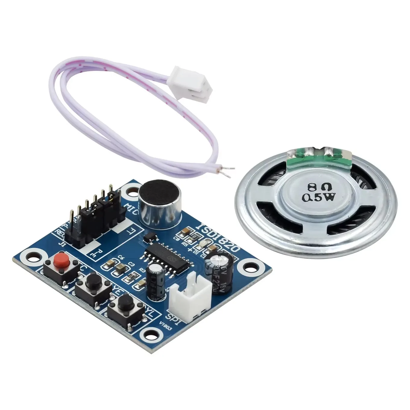 ISD1820 recording module voice module the voice board telediphon module board with Microphones + Loudspeaker for