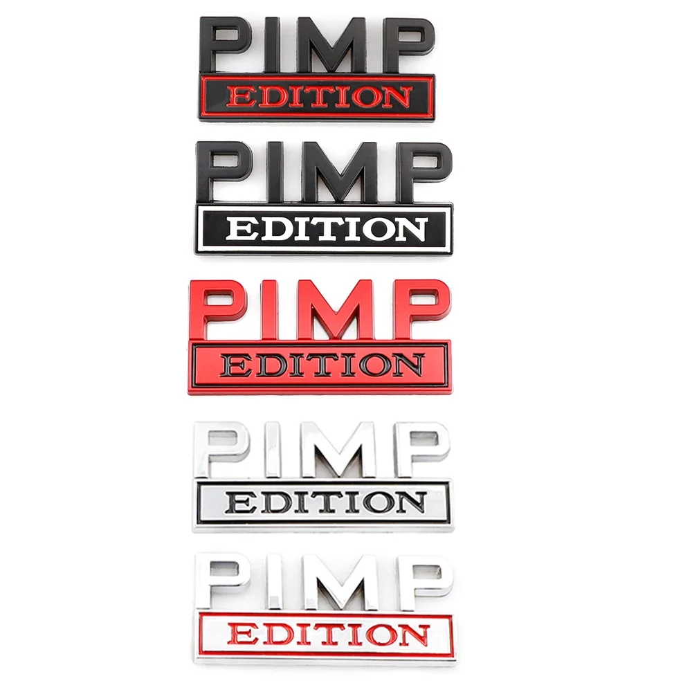 

PIMP EDITION Automotive Metal Leaf Plate Label Modification Emblem Label for Car Decoration Sticker Car Accessories Stickers