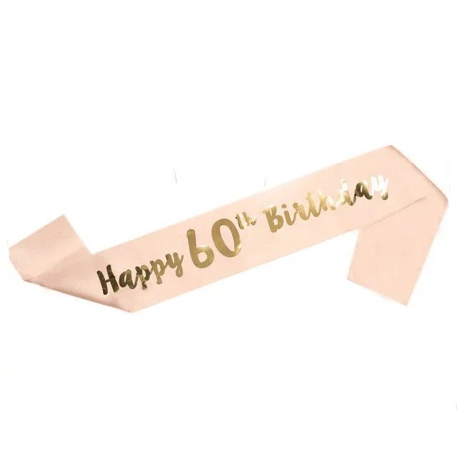 Rose Gold Happy Birthday Sash 18th 21st 30th 40th 50th 60th Birthday Girl for Women Party Decoration Mom Favor Gifts Ribbons