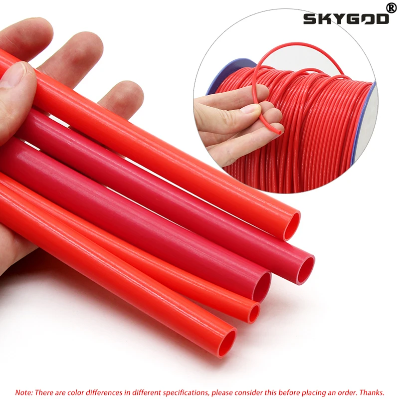 1~10m PTFE Tube FEP Insulated Hose Red ID 0.5 1 2 2.5 3 4 5 6 7 8 10 mm Extruder J-head Rigid Pipe 600V For 3D Printer Parts