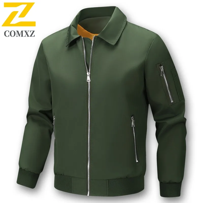 سترة رجالي لتسلق الجبال في الهواء الطلق من COMXZ، معاطف مريحة بياقة واقفة، مقاومة للرياح، معطف خريف خفيف الوزن #6