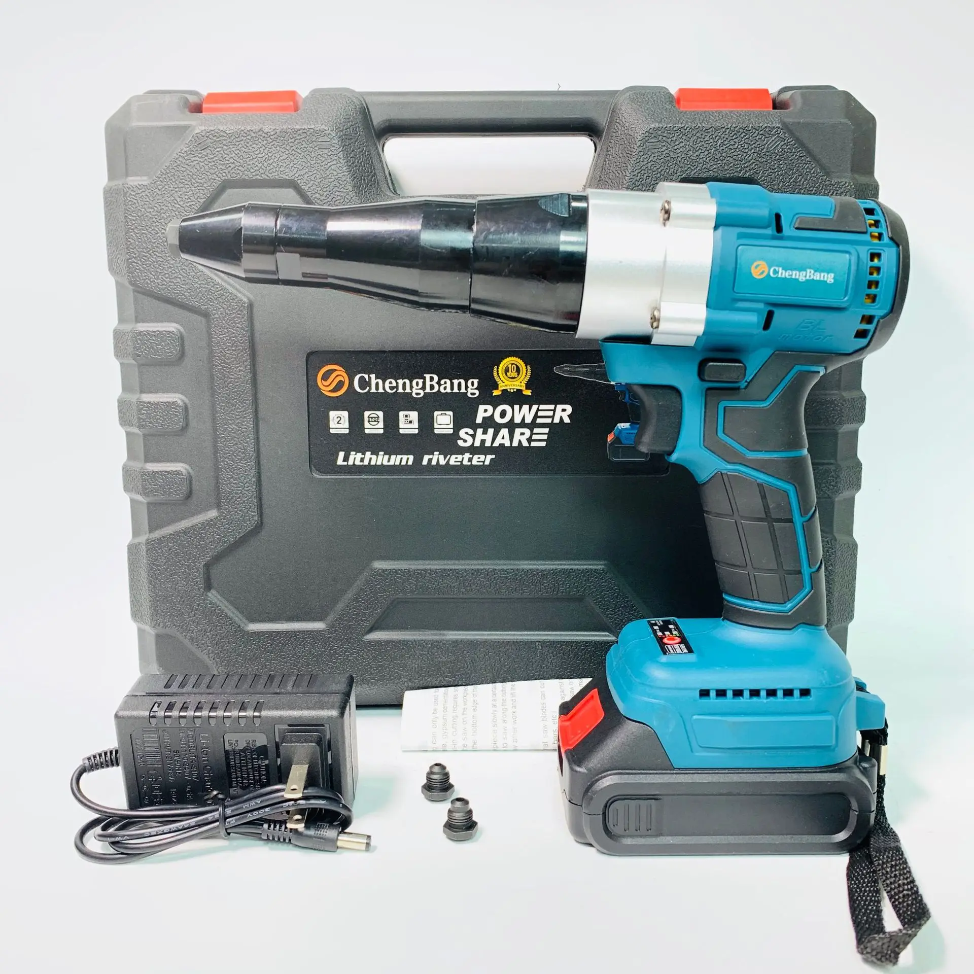 20V Portable Rechargeable Lithium Cordless Riveting Gun Brushless Automatic Electric Blind Riveting Gun 2.4-5 mm Electric