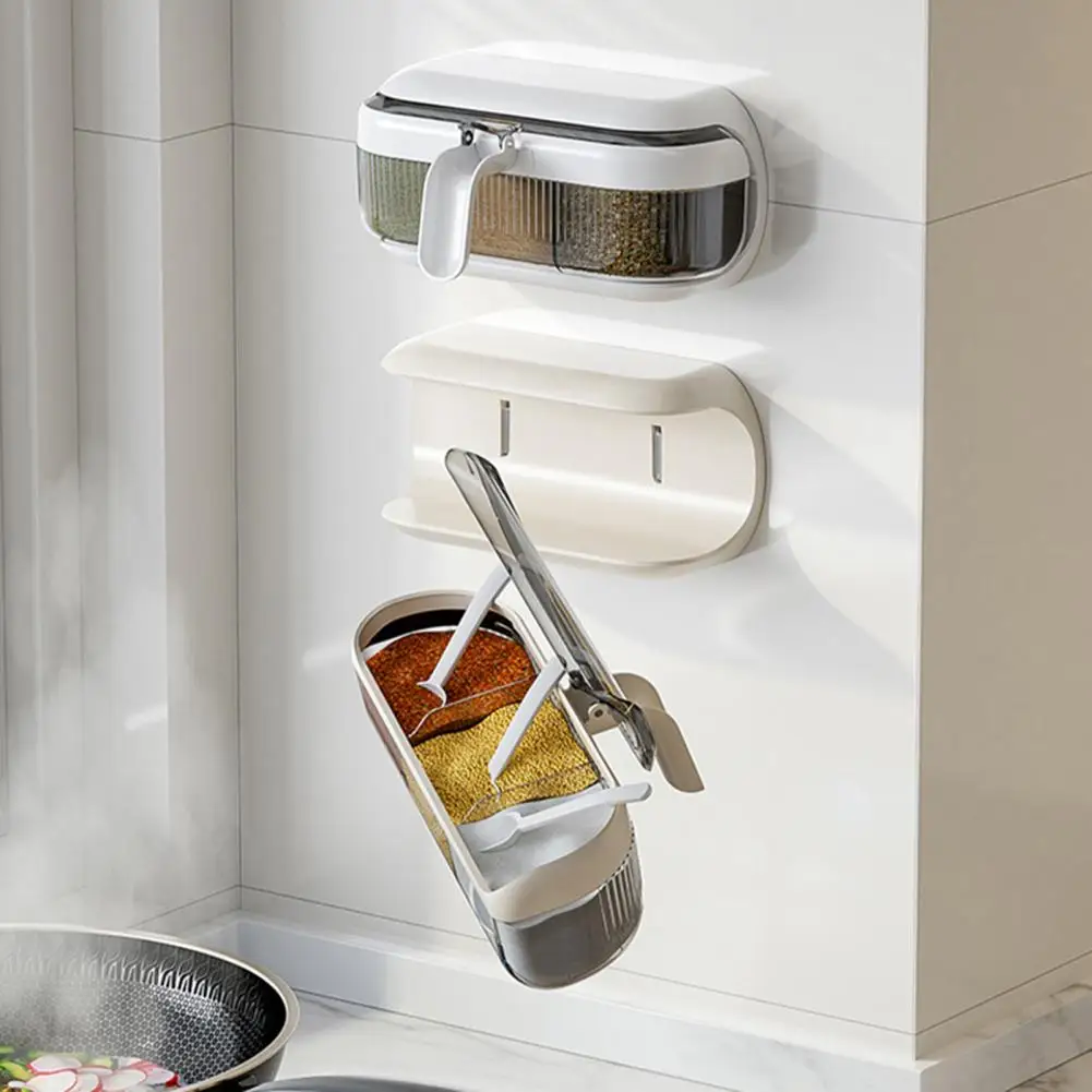 

Seasoning Box Organizer Sealed Seasoning Box with Lid 2/3 Compartments Condiment Container Set for Kitchen Organization Spice