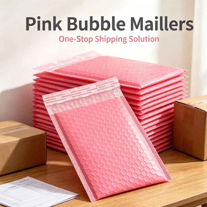 10/20/50Pc Pink Bubble Envelopes Bag Waterproof Foam Bubble Mailers Express Shipping Envelope Bags Self Seal Packaging Organizer