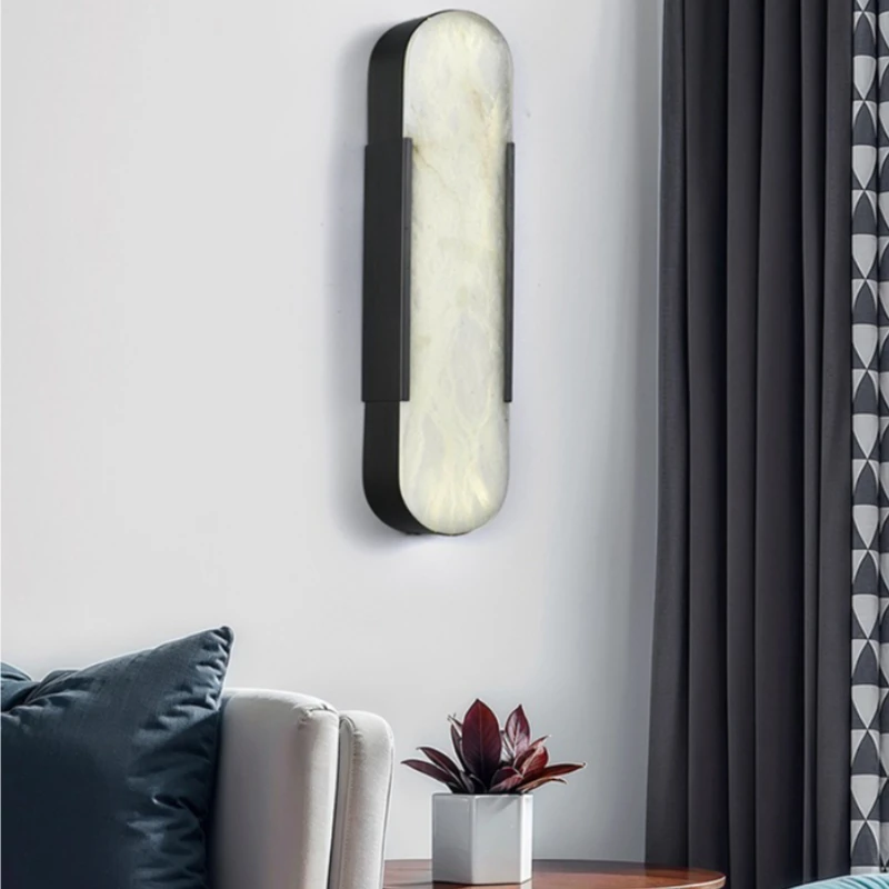 Nordic Designer Style Marble Delicate Wall Lamps for Living Room Bedsides Classical Room Decoration Macaroon Ambiance Fixtures