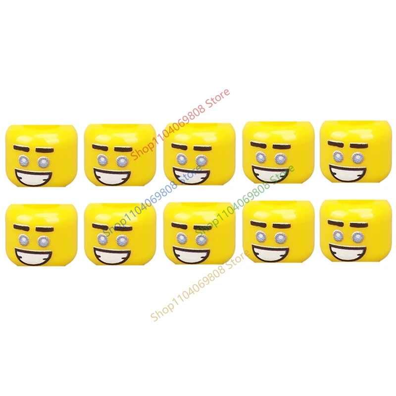 MOC Kopfzubehör Bausteine Figurenteile Kreative Gesichtsausdrücke Lachen Zornig Bart Junge Mädchen Frisuren Mini-Bausteine N27