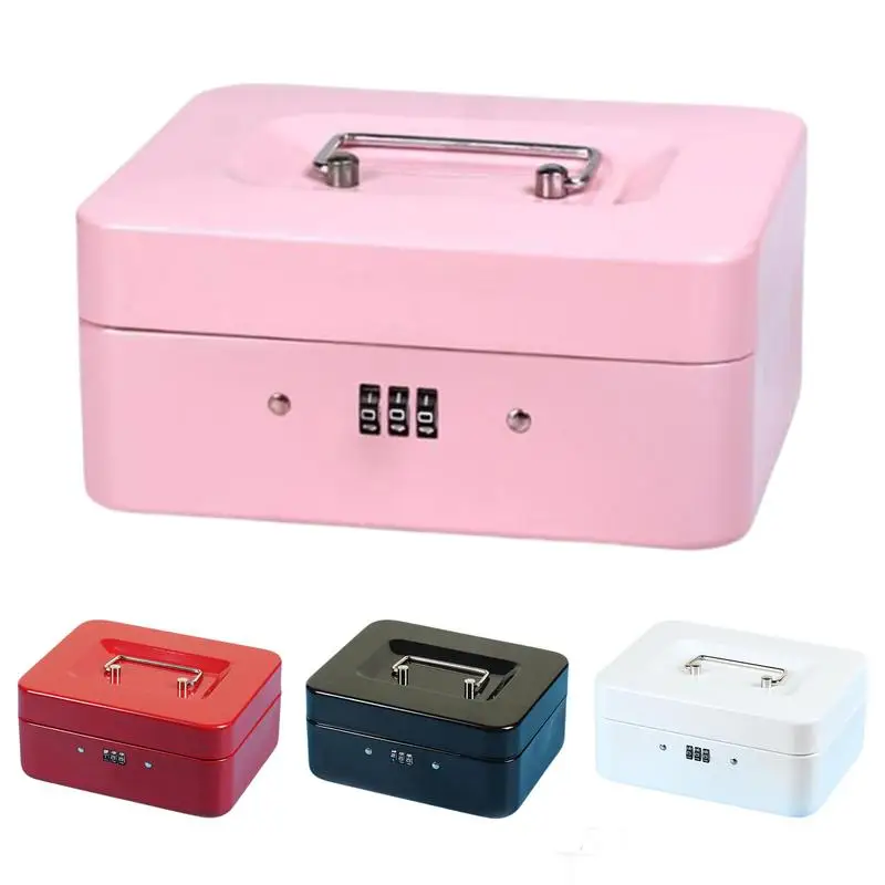 

Security Safe Travel Lock Box Portable Security Lock Box Deposit Box With Code For Banknotes Cards Jewelry Keys