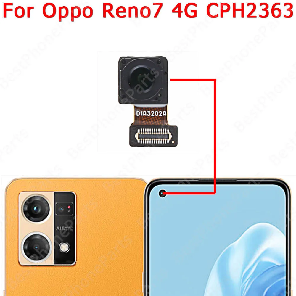 Selfie Rear Front Backside Back View Camera Module For OPPO Reno7 4G Reno8 5G Reno 7 8 Flex Cable Repair Spare Parts