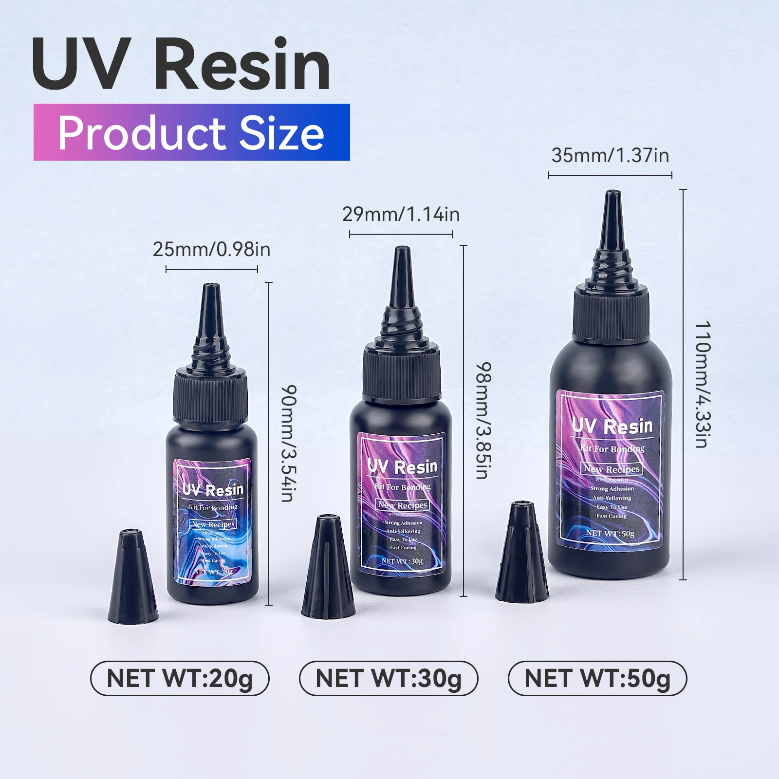 20g/30g/50g UV Epoxy Resin Glue DIY Jewelry Making High Transparency Fast Drying High Hardness Glue UV Lamp DIY Craft Decor