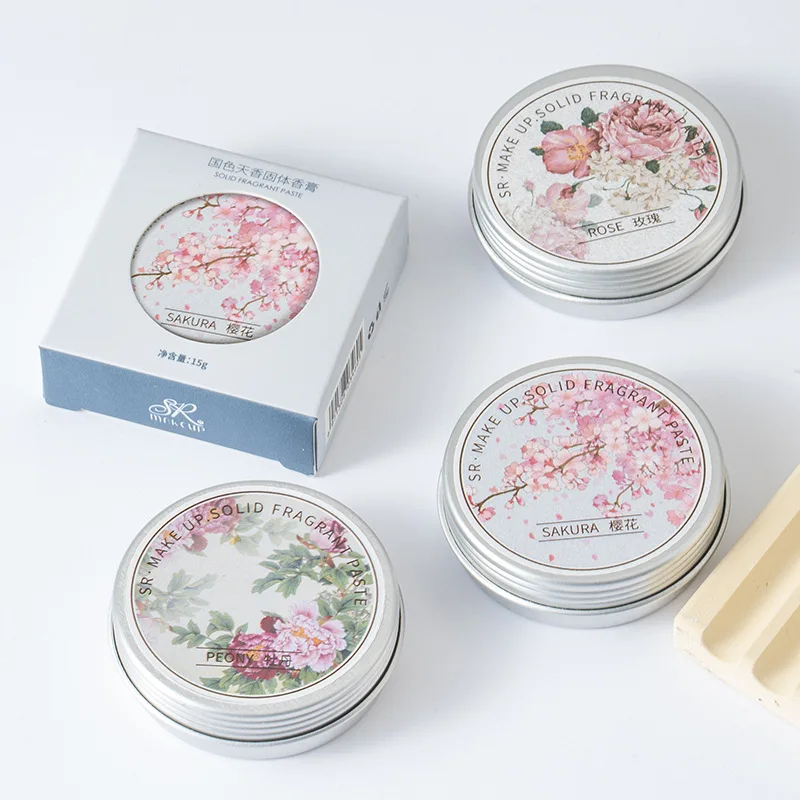 1 Box Women Solid Perfume Portable Solid Balm Long-lasting Fragrances Fresh and Elegant Female Solid Perfumes Body Aroma Chinese