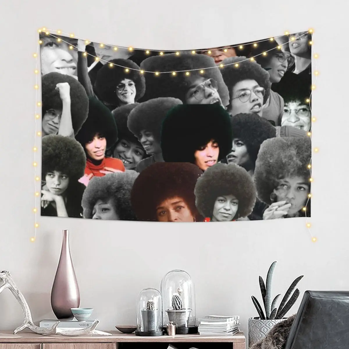 Angela Davis Collage Tapestry Decorative Wall Murals Korean Room Decor Home Decorations Aesthetic Tapestry