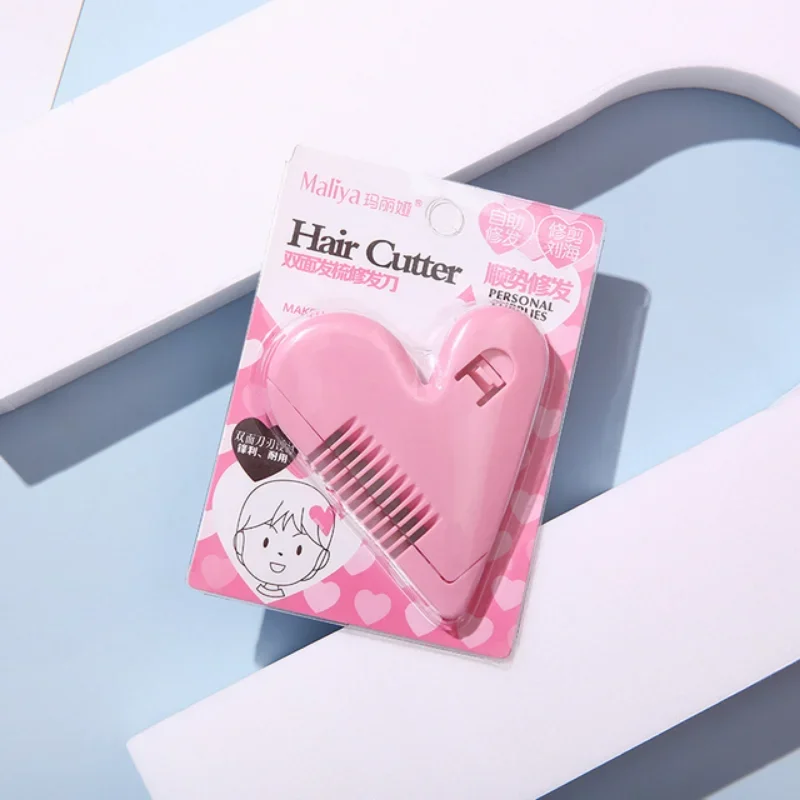 Heart Shape Hair Cutting Trimmer Barber Comb Bangs Hair Remover Home Mini Makeup Tools For Thinning Beauty Hair Cut Accessories