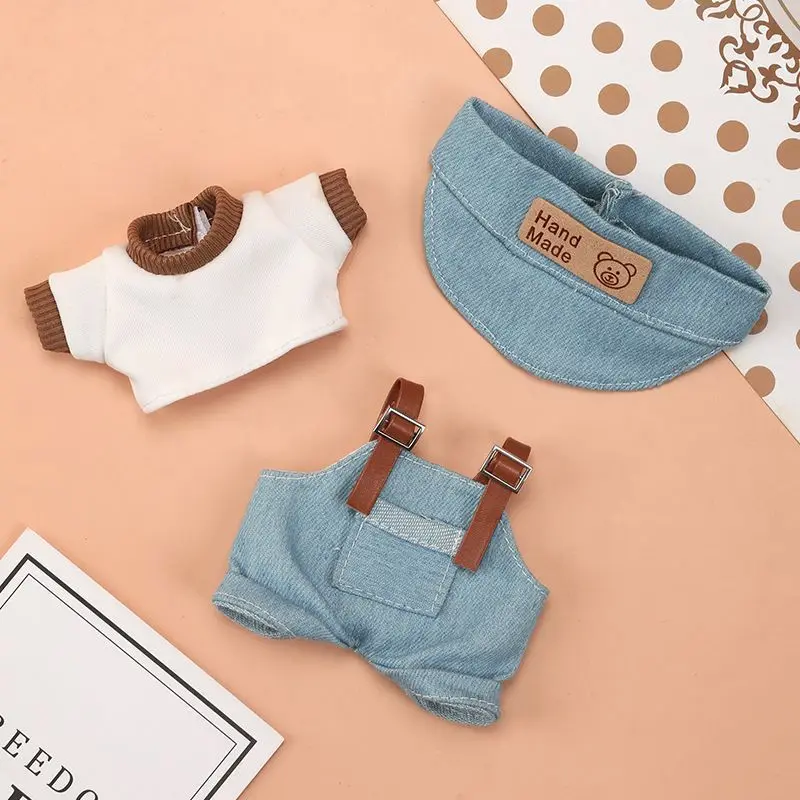 فستان دمية مقاس 17 سنتيمتر، قطيفة من دمى الجيل الثالث الأول والثاني، مجموعة فينيل، وزرة جينز عصرية للتغيير